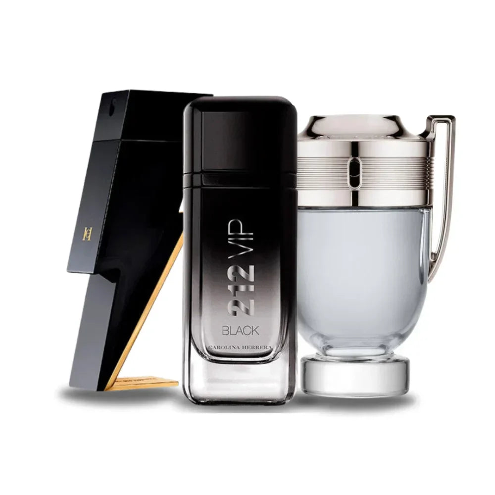 Carolina Herrera Bad Boy, Carolina Herrera 212 VIP Black e Paco Rabanne INVICTUS