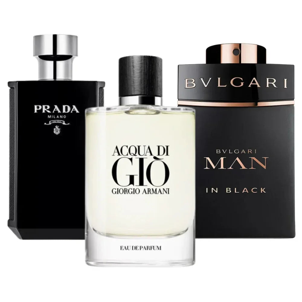 Bvlgari In Black, Giorgio Armani Acqua Di Gio, L'Homme Prada Intense